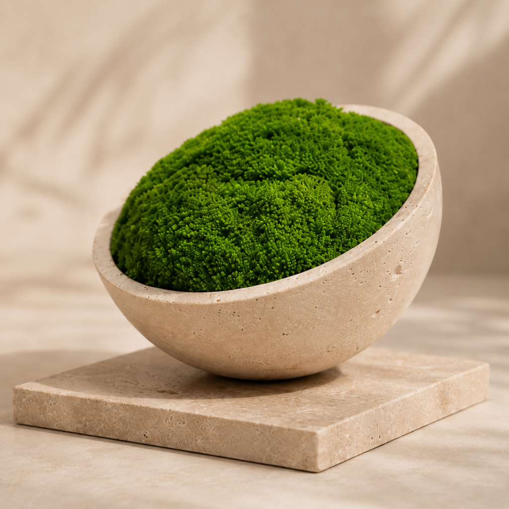 Travertine Eternal Moss Bowl